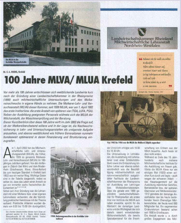 100 Jahre MLVA / MLUA Krefeld