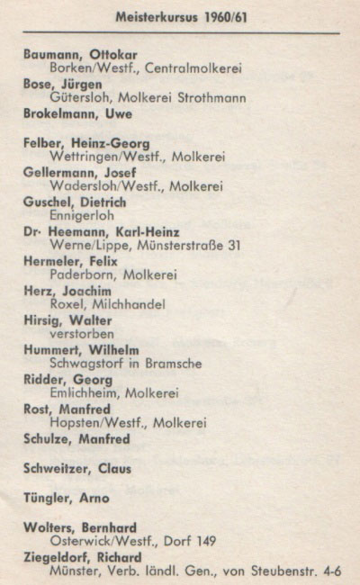 Meisterkursus 1960 / 61