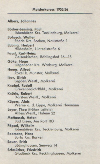 Meisterkursus 1955 / 56