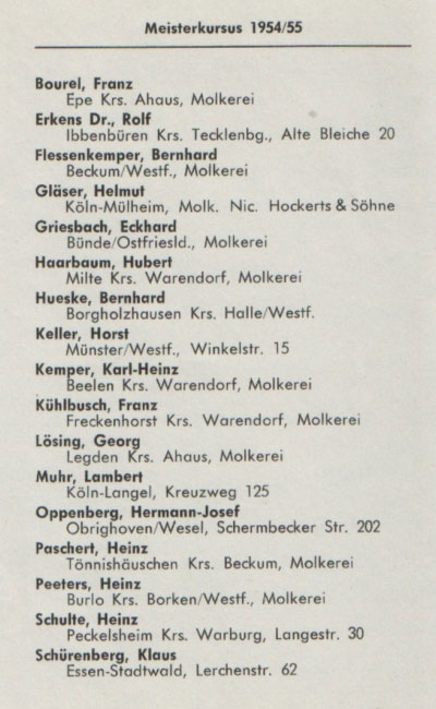 Meisterkursus 1954 / 55