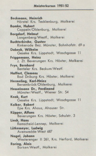 Meisterkursus 1951 / 52