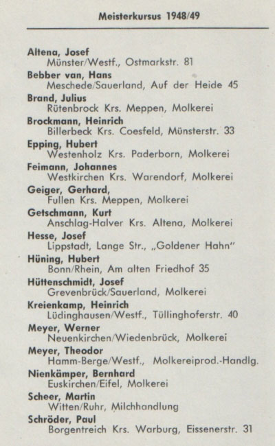 Meisterkursus 1948 / 49