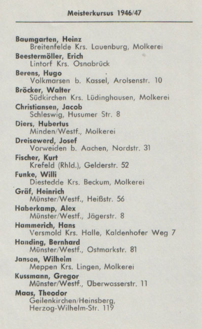 Meisterkursus 1946 / 47