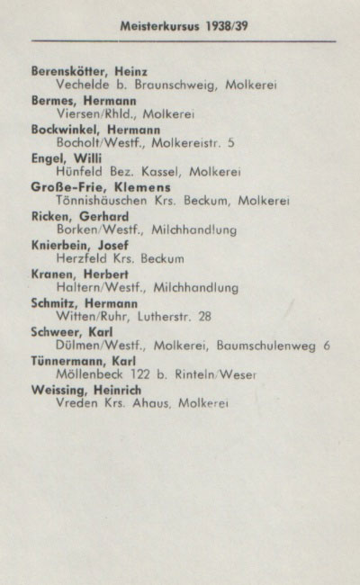 Meisterkursus 1938 / 39