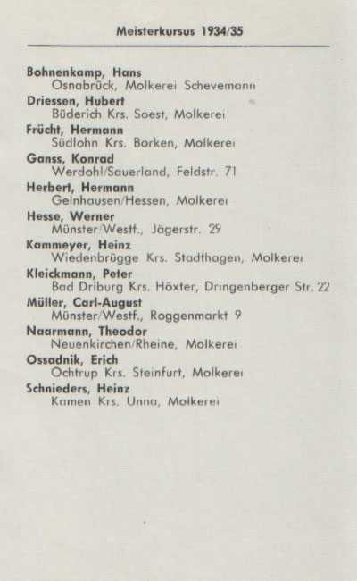 Meisterkursus 1934 / 35