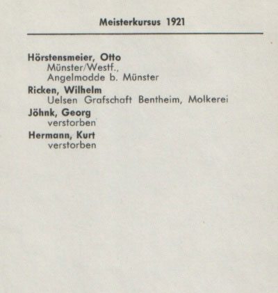 Meisterkursus 1921