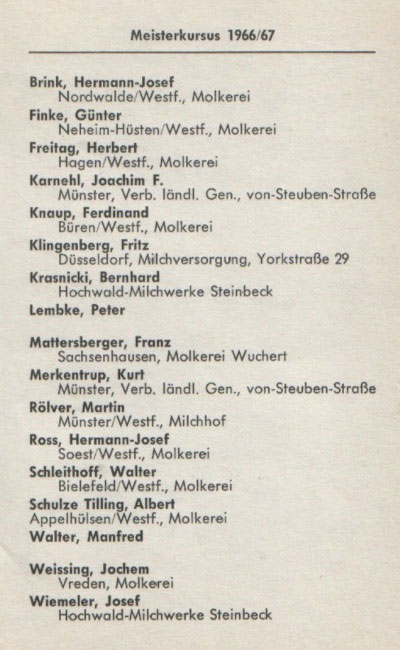 Meisterkursus 1966 / 67