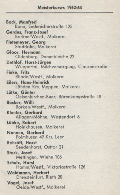 Meisterkursus 1962 / 63